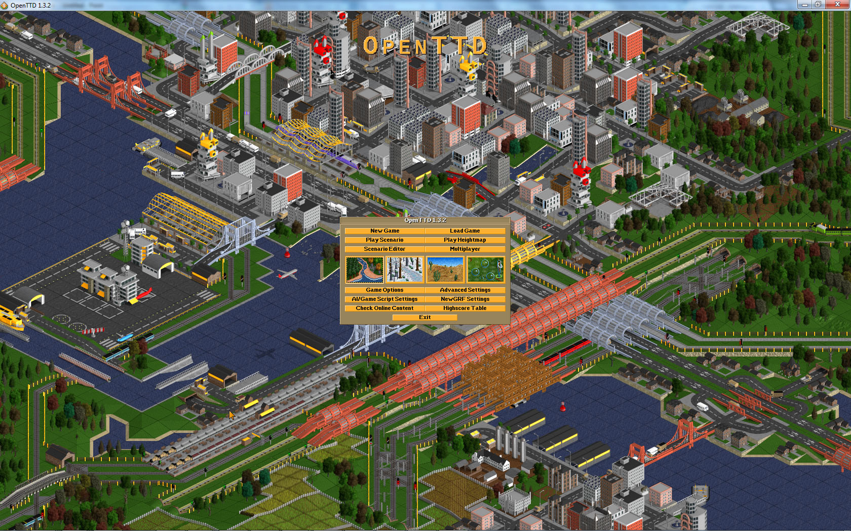 Install OpenTTD with HD graphics (32bit) and original music