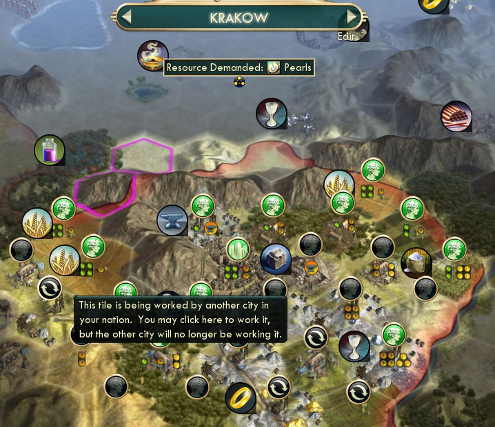 civ v brave new world city placement tile in use by another city in your nation