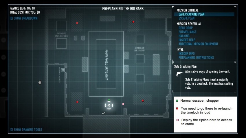 payday2 big bank heist guide roof map