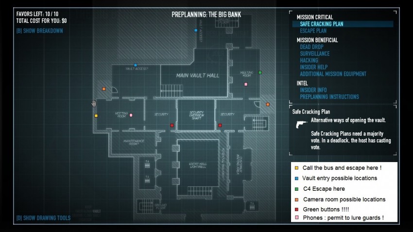payday2 big bank heist guide vault area first floor map