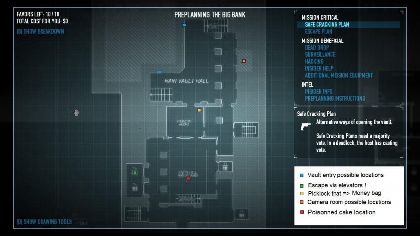 payday2 big bank heist guide vault area ground floor map