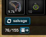 Salvage items with the salvage button