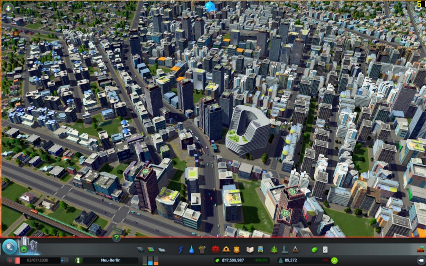 Cities Skylines with the graphic settings detaills on low.