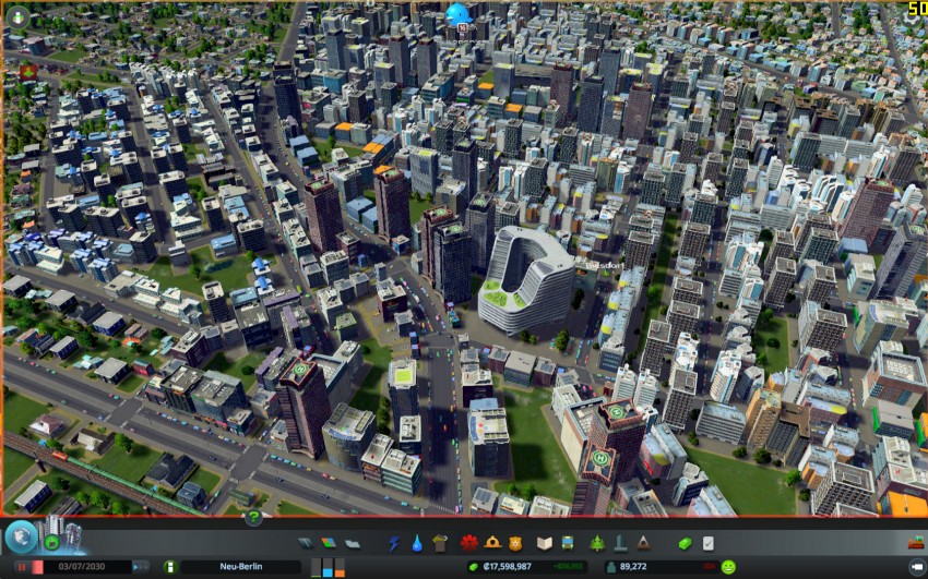 Cities Skylines with the graphic settings shadows quality on low.