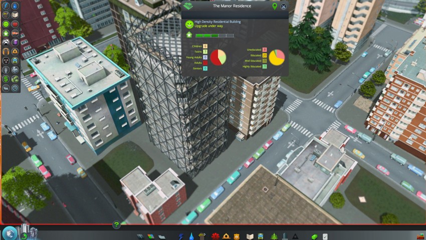 When your building levels up, it  will show reconstruction and a sound will be played.